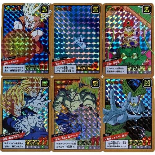 6pcs/set Dragon Ball Z GT Fierce Fight No.7 Super Saiyan Heroes Battle Card Flash Card Goku Vegeta Game Collection Anime Cards