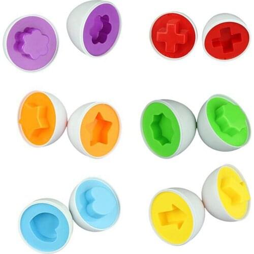 6Pcs/set Brand New Learning Education Toys Mixed Shape Wise Pretend Puzzle Smart Eggs Baby Kid Learning Kitchen Toys Tool