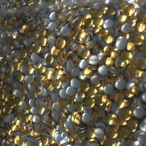 8mm Gold/Silver/Black/mixed color Round HotFix FlatBack Rhinestones Hot Fix Metal Iron On Garment Sewing Stones 500pcs