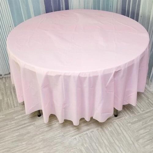 80% HOT SALE 84 Inch Round Tablecloth Simple Disposable PE Waterproof Thicker Table Cover Fabric for Home