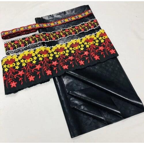 African Original Fabric 2021 Top Quality Lace Ribbon For DIY 100% Cotton With Bazin Riche fabric 5+5+5 Yards