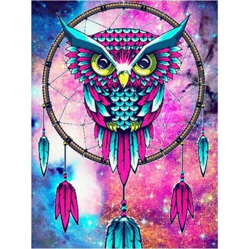 Full 5D Diy "Owl Icon" 3D Diamond Painting Round Rhinestones Diamond Painting Embroidery Animals Bedroom Decoration FH812