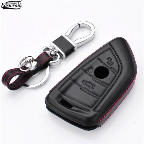 Car 4D Genuine Leather Key Case Holder Cover For BMW X1 F48 X3 X4 X5 X6 730 750 F30 E90 E46 E34 E70 5 6 7 Series