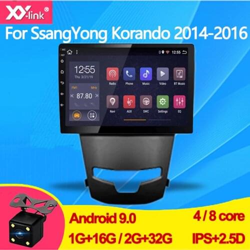 9 inch android 9.0 Car Multimedia GPS Navigation Radio Player for SsangYong Korando 2014 -2016 audio stereo camera no 2 din