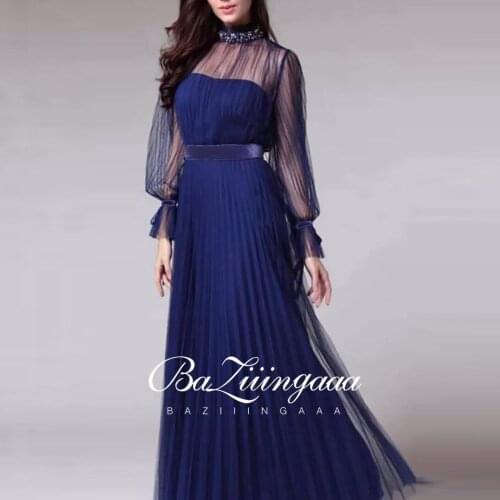 BAZIIINGAAA Luxury Woman Cocktail Dress Beaded Sequins Long Elegant Night Cocktail Party Formal Dresses for Wedding Plus Size