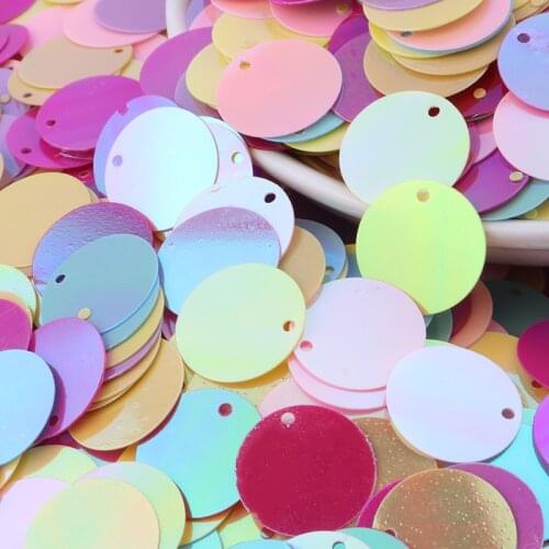 Sequins 15mm PVC Flat Round Paillettes Loose Sequin Trim Paillette Fabric For Garment Lentejuelas Para Coser Craft 10g