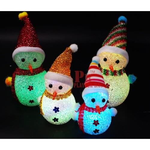 Large Christmas Snowman Christmas Santa light colorful Nightlight flash crystal old childrens toys The best gift for the child