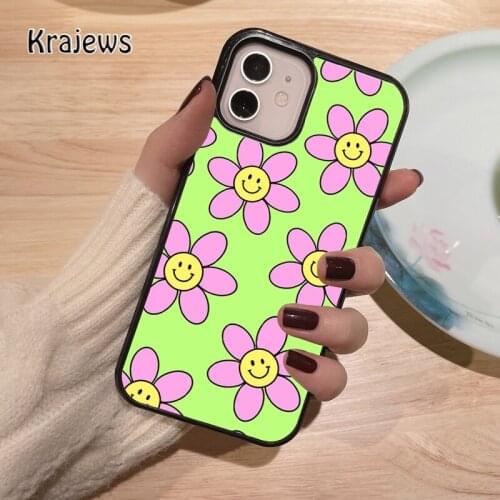 Krajews Flower Power coque Phone Case for iPhone 12 mini 5 5s 6 6S 7 8 PLUS X XS XR 11 PRO MAX SE 2020 Back Cover Funda Shell