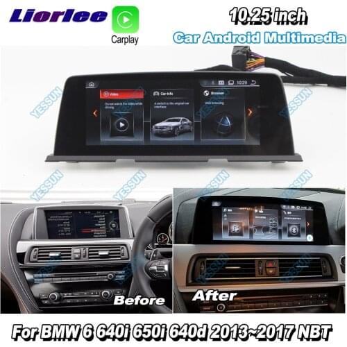 Liorlee For BMW 6 640i 650i 640d 2013-2017 NBT Car Android Multimedia Radio Stereo Audio Player GPS Navigation HD Screen