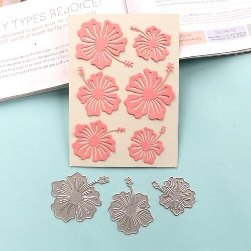 DUOFEN METAL CUTTING DIES Hibiscus rosa-sinensis Linn flowers stencil DIY Scrapbook Paper Album 2020 new