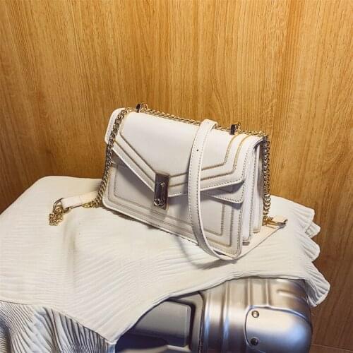 Soft Leather Elegant Female Square Shoulder Bags for Women 2021 Fashion New High Quality Designer Chain Messenger Bag Luxury