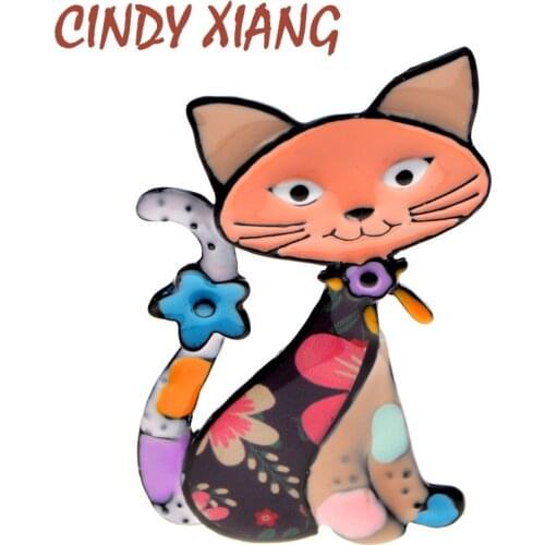 CINDY XIANG New Cats Enamel Multicolor Pin Custom Funny Animal Hat Brooches Shirt Lapel Badge Cartoon Jewelry Gift for Friends