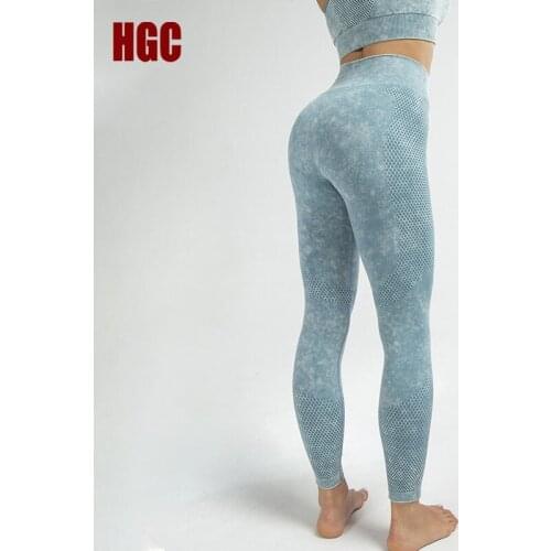 HGC Women Gym Leggings Seamless Fitness Squat Proof High Waist Yoga Pants GYM Butt Lift Elastic Sexy Enhancing Running Tights