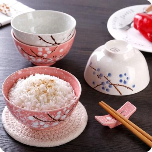 1pc Underglaze Japanese Style Ceramic Bowl Creative Home Child Rice Bowl Ceramic Ramen Bowl