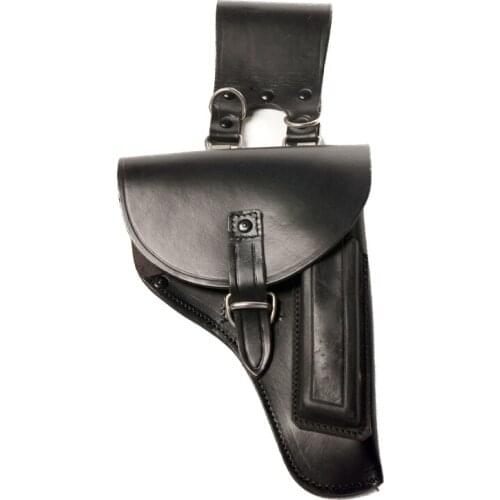 Holster pouch pocket leather gun with military belt
