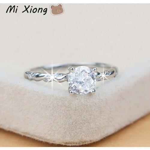Mi Xiong S925 Sterling Silver Unique Craft Carat Diamond Ring Luxury Shining Exquisite Ladies Engagement Wedding Brand Jewelry