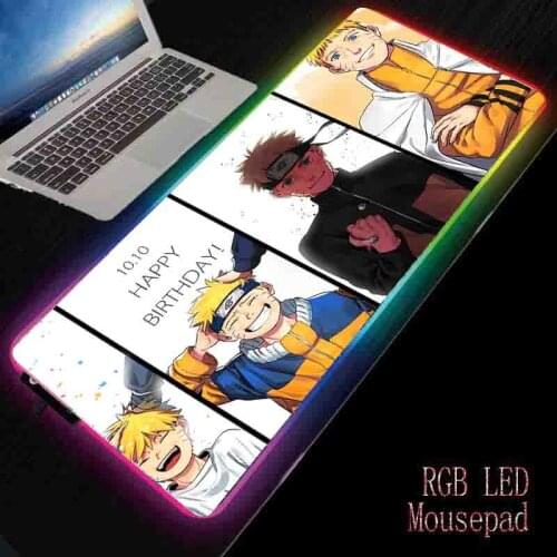 XGZ Animation Mouse Pad Naruto Naruto RGB Gaming Mouse Pad LED Luminous Color Lighting Large Mouse Pad Gaming Accessories