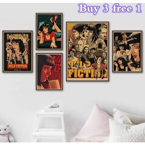 Quentin Tarantino Fiction retro Poster Retro Kraft Paper Bar Cafe Home Decor Painting Wall Sticker