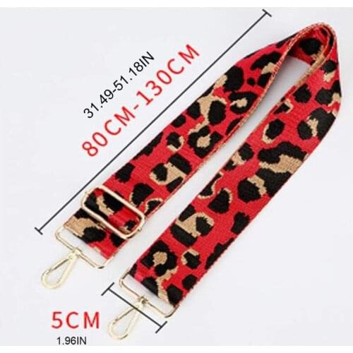 Leopard Print Adjustable Handbag Shoulder Strap Replacement with Swivel Hooks 066C