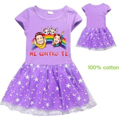 Summer Dresses for Girls Short Sleeve Girl Cartoon Dress Big Kids Dresses Teenage Summer Clothes for Girls 3-10 Year