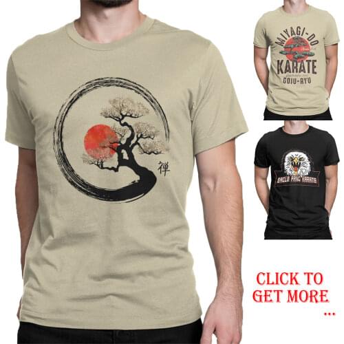 Enso Circle And Bonsai Tree On Canvas T-Shirts for Men Vintage 100% Cotton Tees Round Collar Short Sleeve T Shirt Tops
