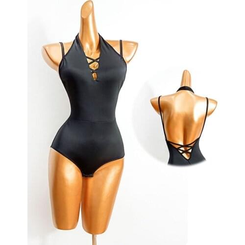 2020 New TL510 Sleeveless Triped Bare Back Latin Dance Tops Women Bodysuit Performance Costume Latin Ballroom Latino Dancewear