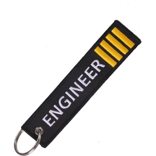 Novelty Mobile Phone Strap Double-sided Embroidery Engineer Key Ring Chain for Aviation Gifts Luggage Tag Phone Straps Holders