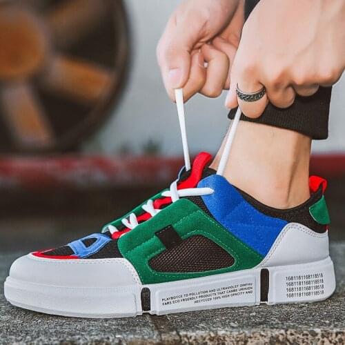 2021 spring and autumn new thick-soled mens shoes color matching mesh surface trend all-match lightweight comfortable shoes