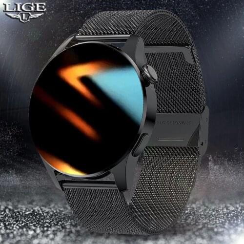 LIGE New Luxury Fashion Mens Smart Watch Multi-Function Watch Bluetooth Call Heart Rate Monitoring Sens Smart Watch For XiaoMi