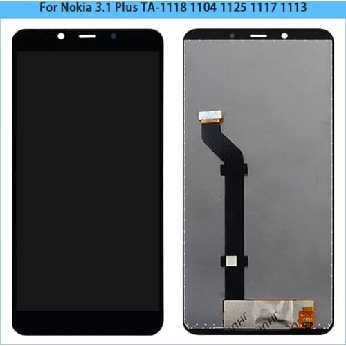 New 6.0" LCD For Nokia 3.1 Plus TA-1118 1104 1125 1117 1113 LCD Display Touch Screen Panel Digitizer Sensor Assesmbly Replace