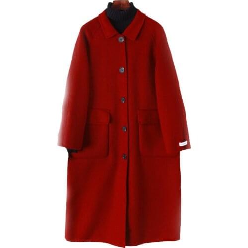 Autumn jacket female new double-sided nylon coat womans fashion loose woolen overcoat ladies long winter cashmere coats women