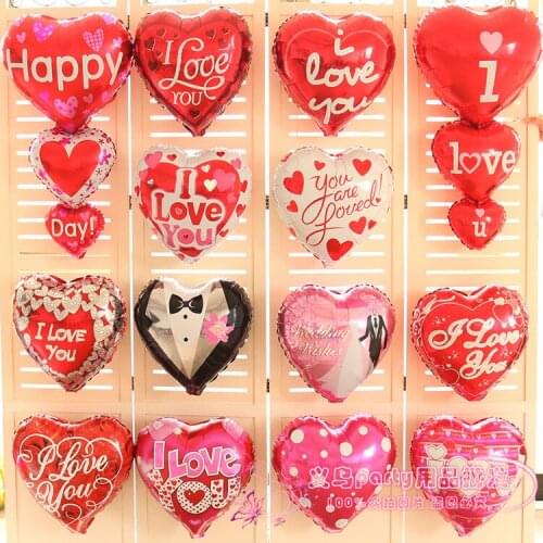 Festive Supplies Event Party Ballons Aluminium Foil 45cm Party Large sized Heart Wedding Banquets Decorative Balloon