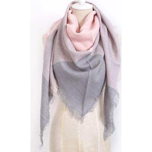 2019 Winter Scarf new Color Designer Brand Top quality Cashmere Plaid Triangle Blanket Scarf Shawl For Woman Dropshipping