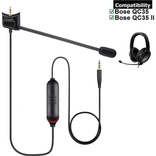 Replacement Cable For Bose Quiet Comfort QuietComfort QC 35 II QC35 QC35II Headphones With External Microphone Mic Mute Switch