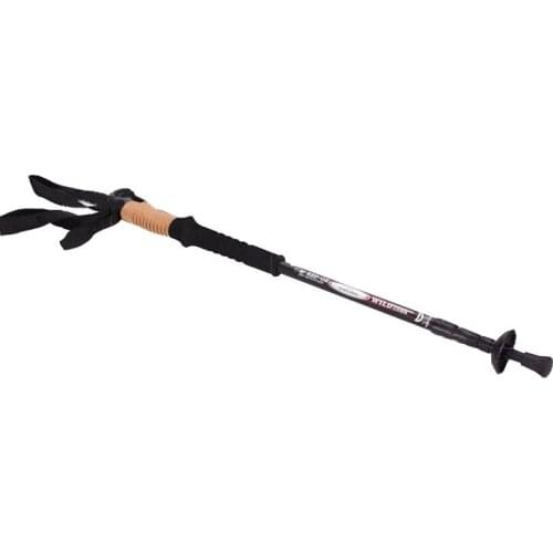 Aluminum Alloy Three-Section Straight Shank Trekking Pole Cork Handle Trekking Pole Outdoor Trekking Pole Climbing Accessories