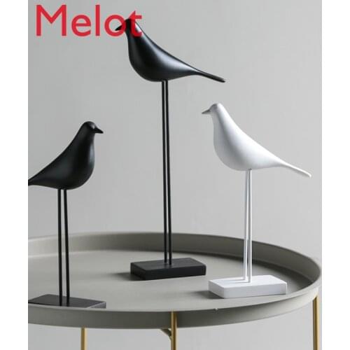 Black and white bird decoration creative bird animal decoration modern simple home living room wine cabinet TV cabinet