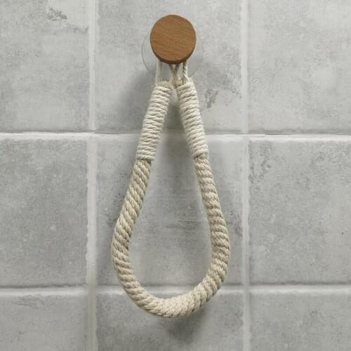 Vintage Paper Towel Stand Toilet Paper Holder Hotel Bathroom Decoration Cotton Rope Kitchen Towel Hanging Rope