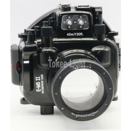 40M 130ft Waterproof Underwater Diving Camera Housing Case for Olympus O-MD E-M5 Mark II OMD EM5 II + 12-50 f/3.5-6.3 Lens