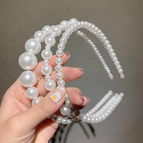 Restore ancient ways young girl contracted joker pearl hair hoop hairpin fair maiden temperament headband for women girls
