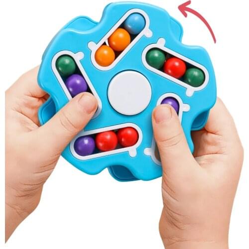 Rotating Magic Bean Puzzle Educational Toys Fingertip Cube Childrens Finger Gyro Magic Disk Intellectual Decompression Fun Toy