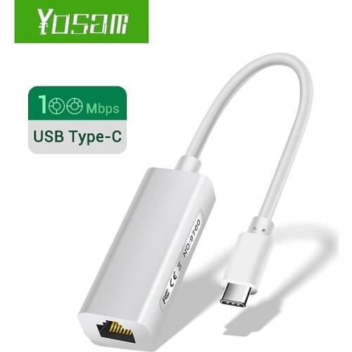 YOSAM USB C Ethernet USB-C to RJ45 Lan Adapter for MacBook Pro Samsung Galaxy S10/S9/Note20 Type C Network Card USB Ethernet