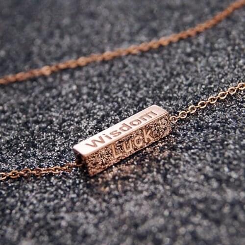 YUN RUO Fashion Brand Jewelry Rose Gold Color Wishing Pendant Necklace 316 L Stainless Steel Jewelry for Woman Prevent Fade