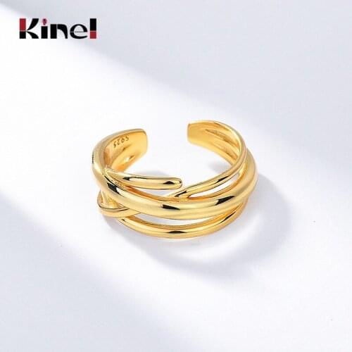Kinel Silver 925 Jewelry Rings for Women Couples Creative Vintage Handmade Multi-layer Winding Anillos Party Accessories Gift
