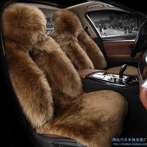 Winter new arrival sheep fur car seat cover cushion Low profile luxury 5 seats covers for 1 set wool car seat cover cushion