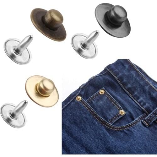 100SET Rivet Fasteners Studs Button Sewing Leather craft Bag Jeans 8mm Black