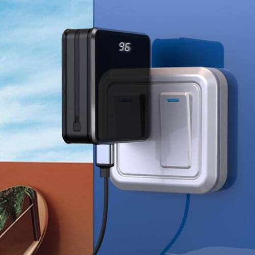 10000mAh Power Bank built in Cable Dual USB Type C Portable Charger Powerbank with Digital Display Poverbank for iPhone X Xiaomi