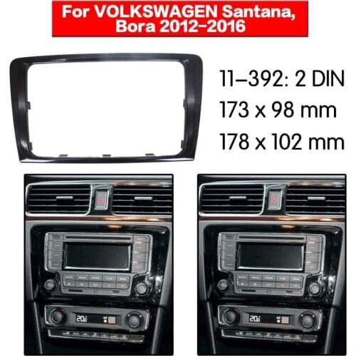 11-392 Double Din Fascia For VOLKSWAGEN Santana Bora 2012-2016 Radio DVD Stereo Panel Dash Mounting Installation Trim