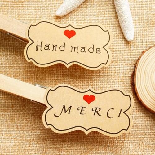 80pcs Kraft Paper Seal Sticker Handmade Merci Thank you Point Sticker Baking Packaging Biscuit Bag Box Label Sealing Sticker