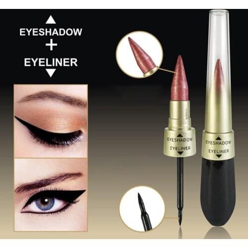 6 Colors Eyeliner Eyeshadow 2 in 1 Waterproof Long-lasting Simple Easy To Wear Liquid Eye Shadow Eyeliner Pen Eye Makeup Kit