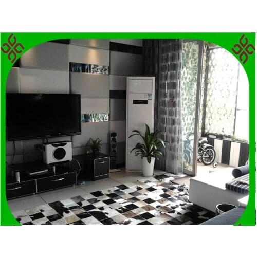 2018 free delivery 100% natural cowhide leather football carpet for bedroom